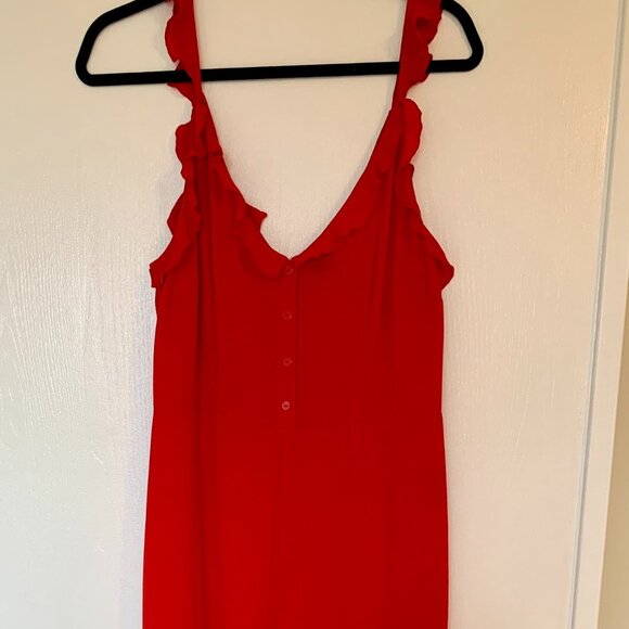 H&M DIVIDED Red Ruffle Jumpsuit - Picture 3 of 7